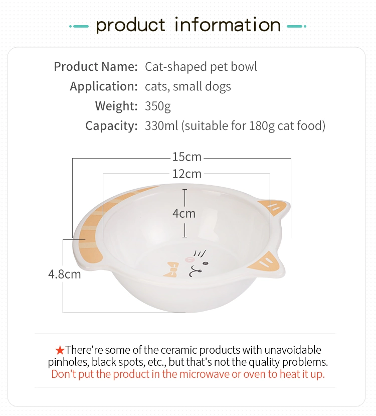 Wholesale Promotional Gift Custom Food Water Bowl Pet Feeder Ceramic Cat Dog Feeding Drinking Bowl