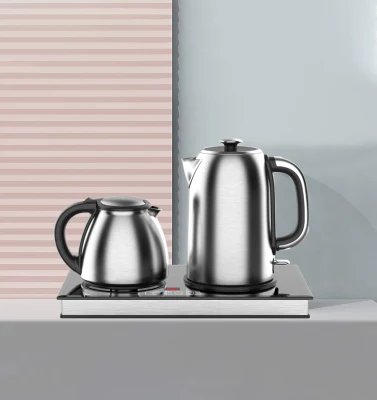 Máquina eléctrica para hacer té, electrodoméstico, 1,7 L, automática, de acero inoxidable, 304, juego de bandejas de café y té